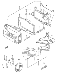 AE50 Headlamp - front turnsignal