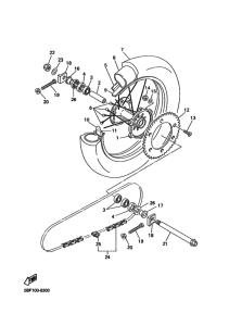 WR400F Rear wheel complete assy