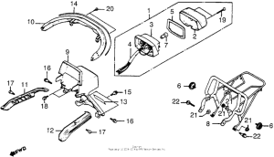 NH80 Rear frame body cover + luggage carrier + tailligh...