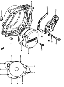 RM500 Crankcase cover ass`y  (v