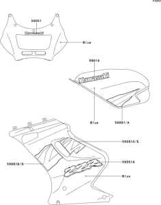 EX250 Наклейки (синие)