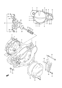 RM250 Crankcase cover ass`y  (v
