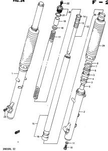 DR650 Вилка передней оси