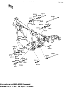 KZ1100 Рама ,крепежные детали