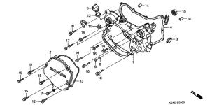 CR125R Крышка картера правая