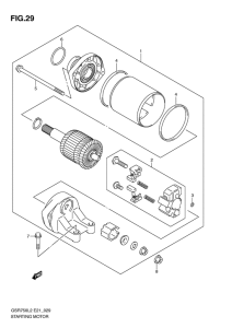 GSR750 (ABS) Стартерный мотор
