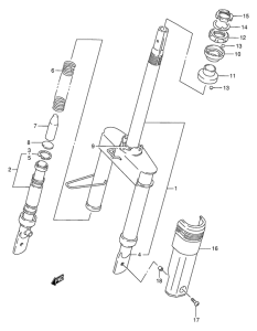 AE50 Вилка передней оси