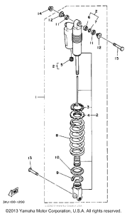 WR250Z Амортизаторы задние