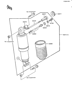 KZ1100 Абсорбер удавный в сборе задний
