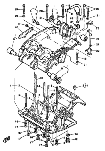 RD350LC Картер двигателя