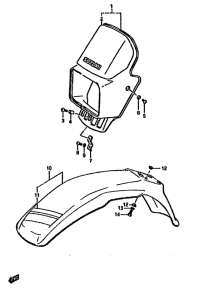 DR125 Headlamp cover-front fender
