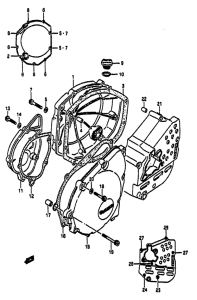 GSX-R1100 Crankcase cover ass`y  (v