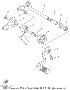 YZ125P Вал переключения
