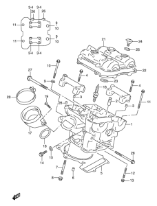 TL1000 Задняя головка цилиндров