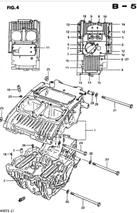 GSX400 Картер двигателя