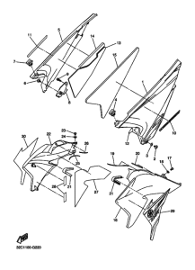WR250R Боковая крышка