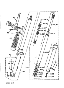 TDR250 TDR250A Вилка передней оси