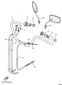 XV500 Steering handle. cable