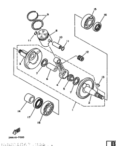 YSR50 Коленчатый вал и Поршень