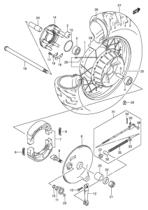 VL800 Rear wheel complete assy