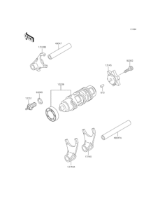 BJ250 Gear change drum & forks