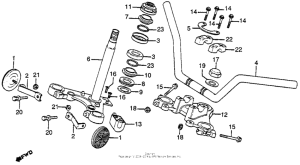CB125S Handlebar + top bridge steering stem + front