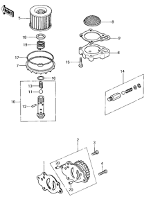 KZ400 Насос масляный  / фильтр масляный