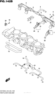 GSX-R600 Throttle Body Hose / joint (Gsx-R600L5 E28)