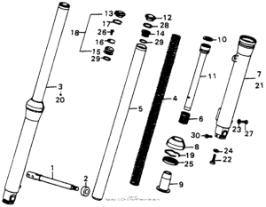 CR250 Передняя вилка