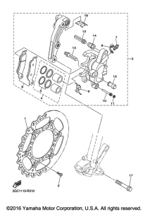 WR250F Передний суппорт