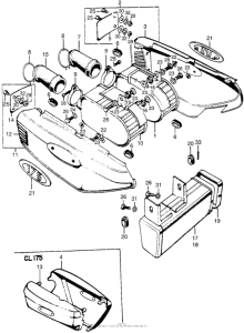 CB175 Cb / cl175air cleaner + tool box