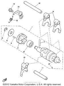 DT125H Shift cam-fork