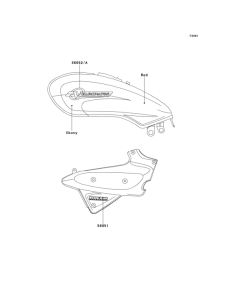 VN250 Decals(ebony / red)