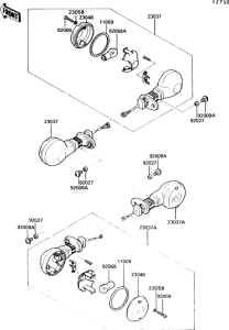VN750 Задний фонарь