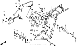 CR250R Frame + ignition coil 78-79