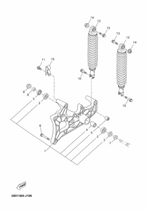 YP125R Задний рычаг и подвеска