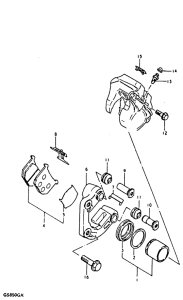 GS850 Передний суппорт тормозной