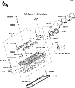 ZX1000 Головка цилиндров