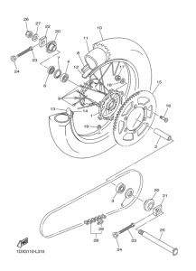 WR450F Rear wheel complete assy