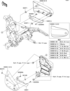 VN1600 Боковые обтекатели