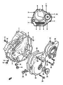 DR350 Crankcase cover ass`y  (v