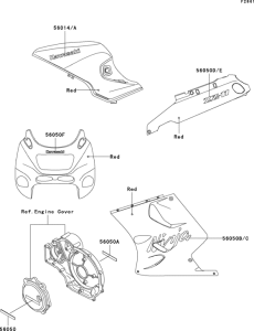 ZX1100 Decals(red)(zx1100-d1)