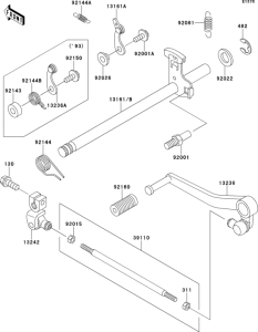 ZX400 Механизм переключения передач