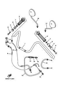 XV250 XV250R Рулевой рычаг и кабель