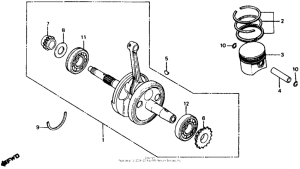 XR500R Crankshaft + piston 81-82