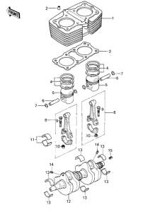 KZ400 Cylinder / pistons / crankshaft