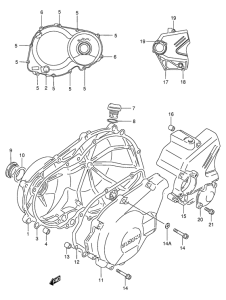 GSF400 Crankcase cover ass`y  (v