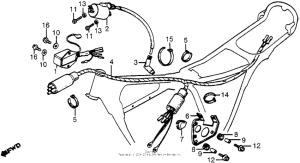 XR200R Wire harness + c.d.i. unit