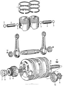 CA95 Crankshaft + connecting rod + piston (1)