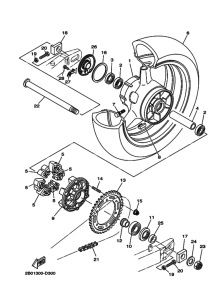 TDM900A Rear wheel complete assy
